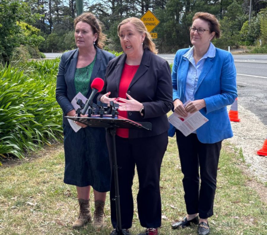 From left: Trish Doyle MP for Blue Mountains, Jenny Aitchison NSW Minister for Roads, Susan Templeman Federal Member for Macquarie.